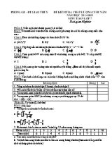 Đề kiểm tra chất lượng cuối năm môn Toán Lớp 7 - Năm học 2014-2015 - Phòng giáo dục và đào tạo Giao Thủy (Có đáp án)